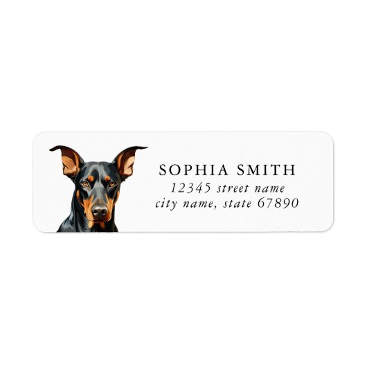 Doberman Pinscher Return-adreslabels Etiket (Voorkant)