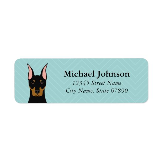 Doberman Pinscher Return-adreslabels Etiket (Voorkant)