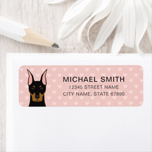 Doberman Pinscher Return-adreslabels Etiket (Insitu)