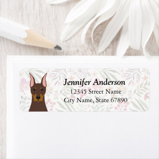 Doberman Pinscher Return-adreslabels Etiket (Insitu)