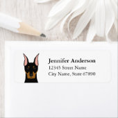 Doberman Pinscher Return-adreslabels Etiket (Insitu)