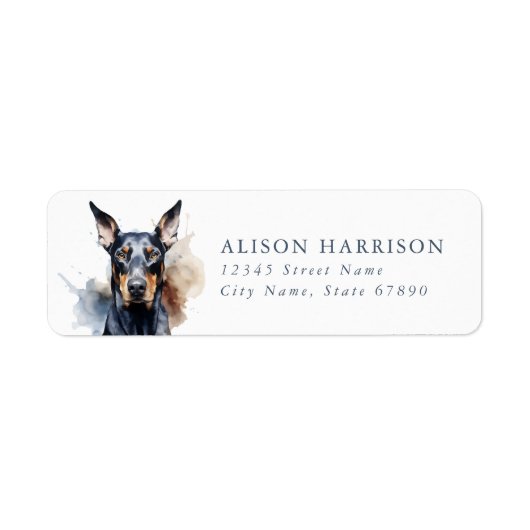 Doberman Pinscher Return-adreslabels Etiket (Voorkant)