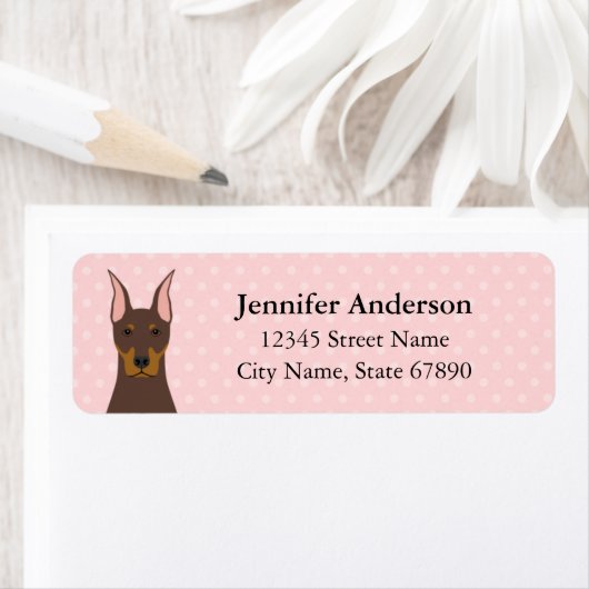 Doberman Pinscher Return-adreslabels Etiket (Insitu)