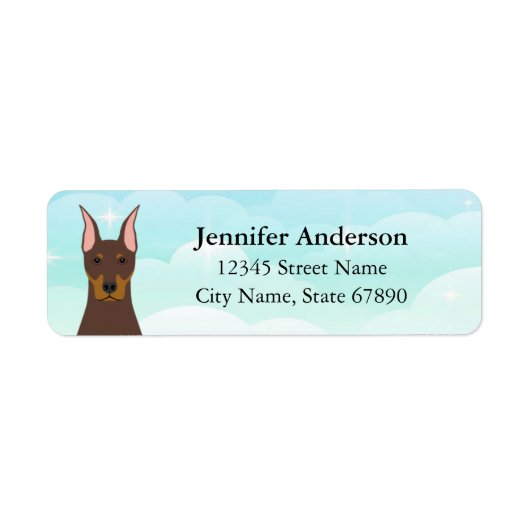 Doberman Pinscher Return-adreslabels Etiket (Voorkant)