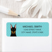 Doberman Pinscher Return-adreslabels Etiket (Insitu)