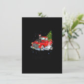 Doberman Pinscher Ride Red Truck Christmas Pajama Kaart (Staand voorkant)
