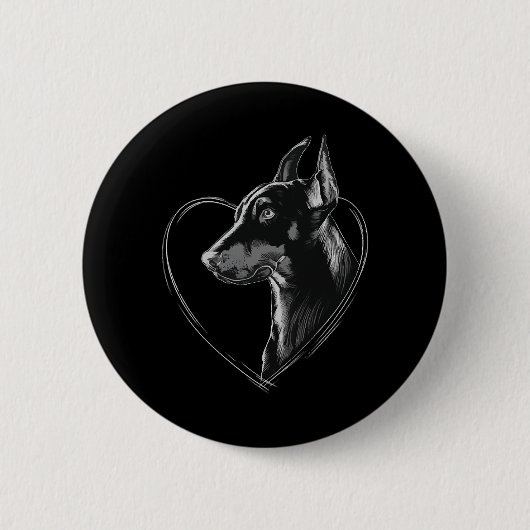 Doberman Pinscher Ronde Button 5,7 Cm (Voorkant)