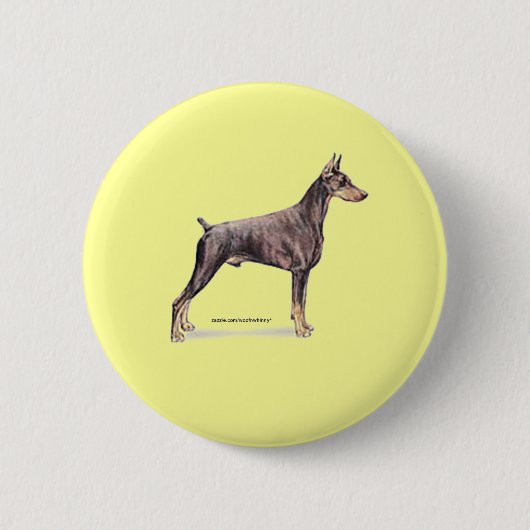 Doberman Pinscher Ronde Button 5,7 Cm (Voorkant)