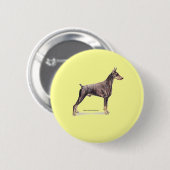 Doberman Pinscher Ronde Button 5,7 Cm (Voorkant /achterkant)