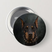Doberman Pinscher Ronde Button 7,6 Cm (Voorkant /achterkant)
