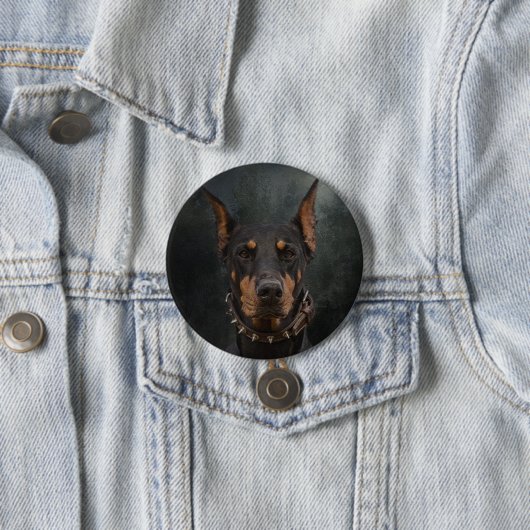 Doberman Pinscher Ronde Button 7,6 Cm (In situ)