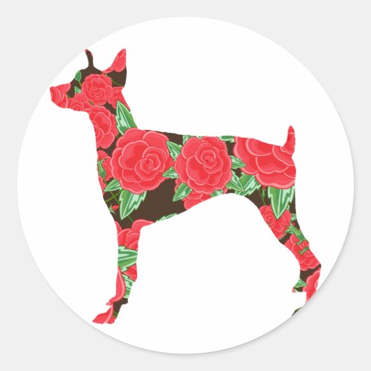 Doberman Pinscher Ronde Sticker (Voorkant)