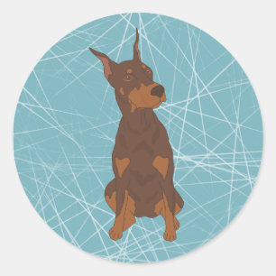 Doberman Pinscher Ronde Sticker