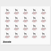 Doberman Pinscher Ronde Sticker (Vel)