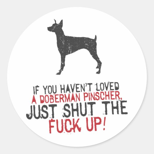Doberman Pinscher Ronde Sticker (Voorkant)