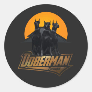 Doberman Pinscher Ronde Sticker