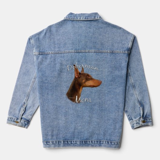 Doberman Pinscher (rood) mam 2 Denim Jacket (Achterkant)