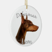 Doberman Pinscher (rood) mam 2 Keramisch Ornament (Rechts)
