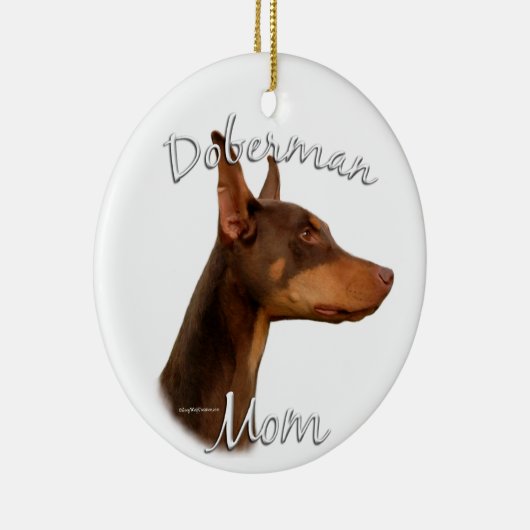 Doberman Pinscher (rood) mam 2 Keramisch Ornament (Rechts)