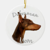 Doberman Pinscher (rood) mam 2 Keramisch Ornament (Voorkant)