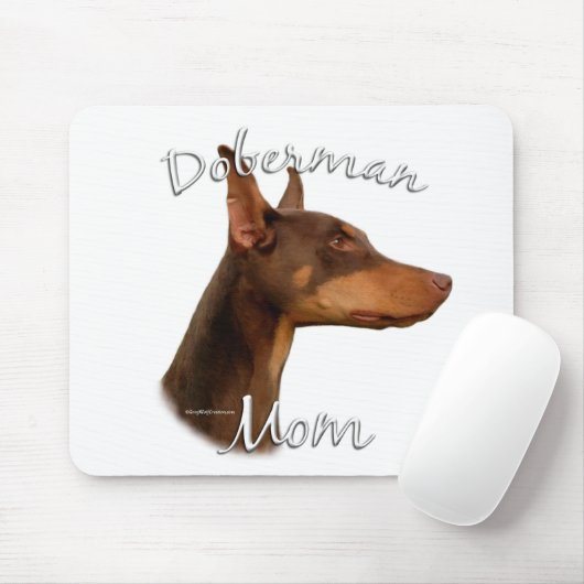 Doberman Pinscher (rood) mam 2 Muismat (Met muis)