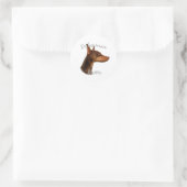 Doberman Pinscher (rood) mam 2 Ronde Sticker (Tas)