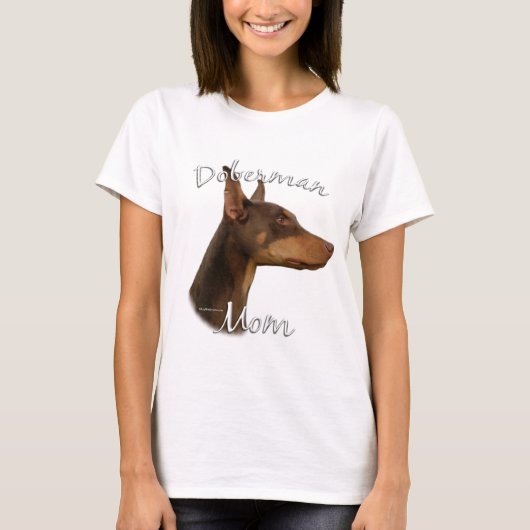 Doberman Pinscher (rood) mam 2 T-shirt (Voorkant)