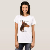 Doberman Pinscher (rood) mam 2 T-shirt (Voorkant volledig)