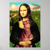 Doberman Pinscher (rood) - Mona Lisa Poster (Voorkant)