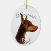 Doberman Pinscher (rood) Pa 2 Keramisch Ornament (Rechts)