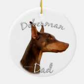 Doberman Pinscher (rood) Pa 2 Keramisch Ornament (Achterkant)