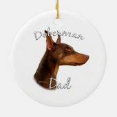 Doberman Pinscher (rood) Pa 2 Keramisch Ornament (Achterkant)
