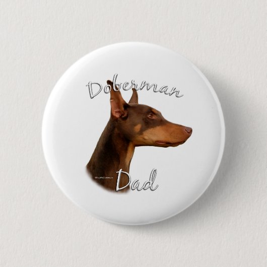 Doberman Pinscher (rood) Pa 2 Ronde Button 5,7 Cm (Voorkant)