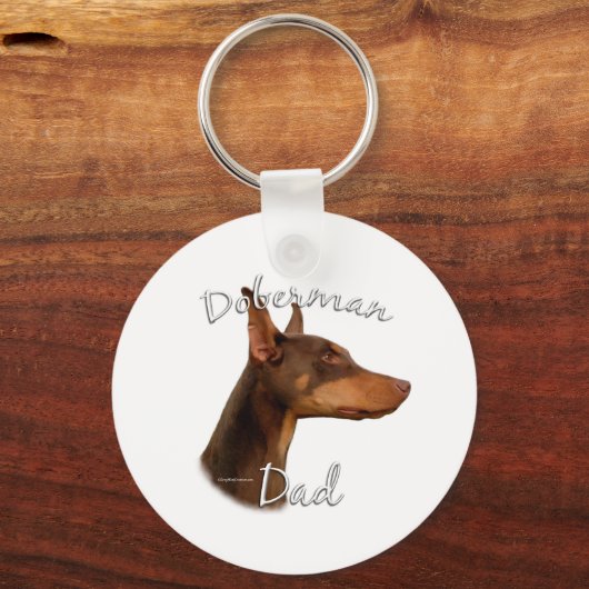 Doberman Pinscher (rood) Pa 2 Sleutelhanger (Voorkant)