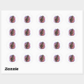 Doberman Pinscher (rood) Patriot Ronde Sticker (Vel)