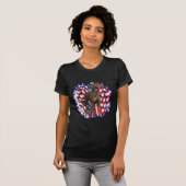 Doberman Pinscher (rood) Patriot T-shirt (Voorkant volledig)