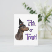 Doberman Pinscher (rood) Trick Briefkaart (Staand voorkant)