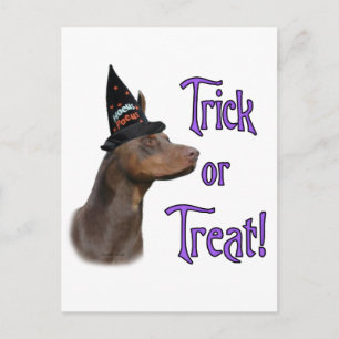 Doberman Pinscher (rood) Trick Briefkaart