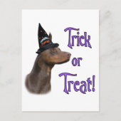 Doberman Pinscher (rood) Trick Briefkaart (Voorkant)