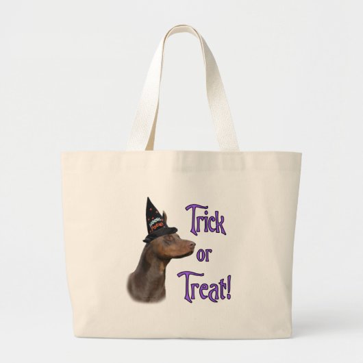 Doberman Pinscher (rood) Trick Grote Tote Bag (Voorkant)