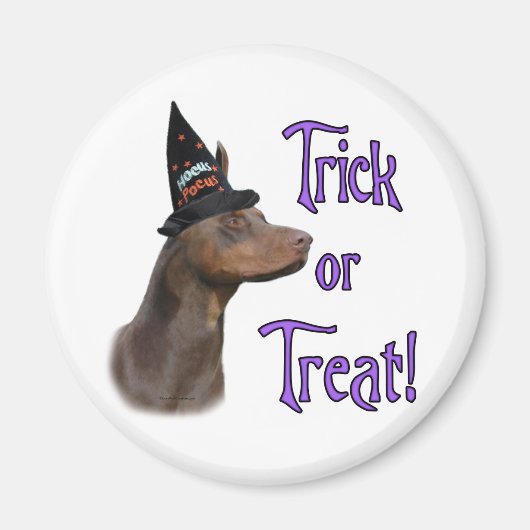 Doberman Pinscher (rood) Trick Magneet (Voorkant)