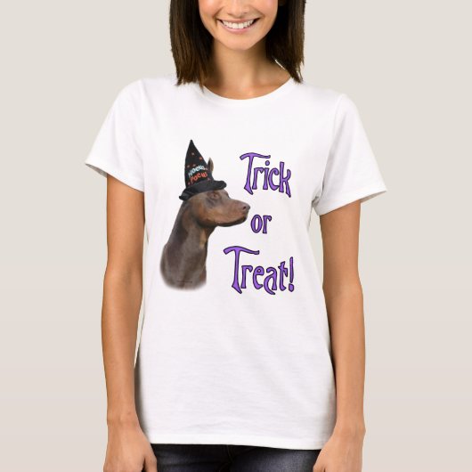 Doberman Pinscher (rood) Trick T-shirt (Voorkant)