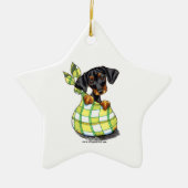 Doberman Pinscher Sack Puppy Keramisch Ornament (Voorkant)