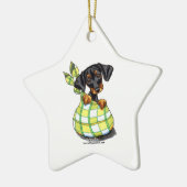 Doberman Pinscher Sack Puppy Keramisch Ornament (Links)