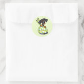 Doberman Pinscher Sack Puppy Ronde Sticker (Tas)