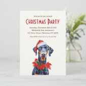Doberman Pinscher Santa Hat Hond Kerstfeest Kaart (Staand voorkant)