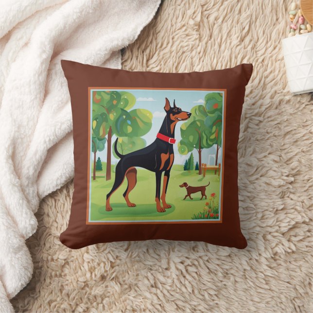 Doberman Pinscher Schattigee bank Kussen (Deken)