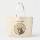 Doberman Pinscher schilderij Dobie bijgesneden hon Grote Tote Bag (Voorkant)