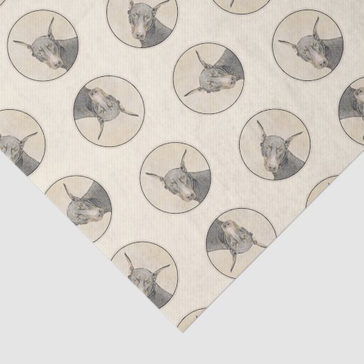 Doberman Pinscher schilderij Dobie bijgesneden hon Tissuepapier (Detail)