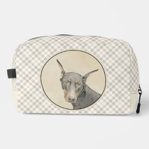 Doberman Pinscher schilderij Dobie bijgesneden hon Toilettasje